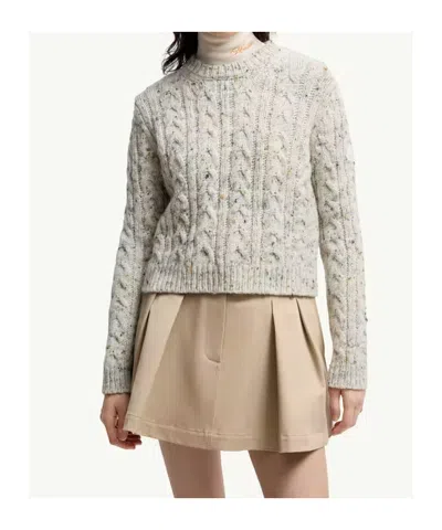 Moncler Cable-knit Wool-blend Sweater In Gray