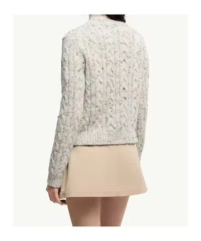 Moncler Cable-knit Wool-blend Sweater In Gray