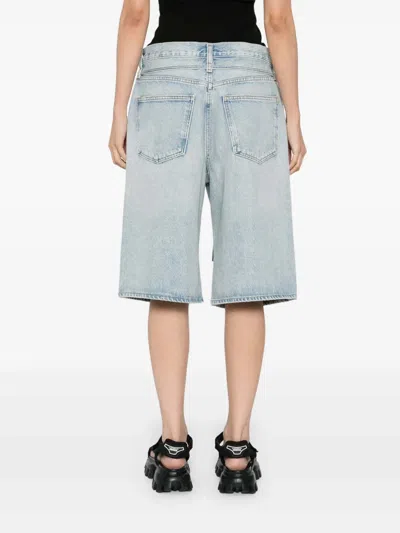 Agolde Five-pocket Denim Shorts In Blue