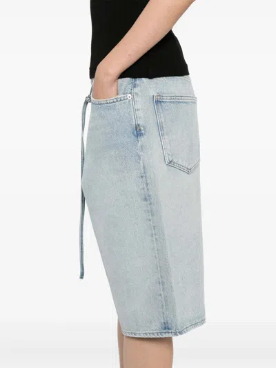 Agolde Five-pocket Denim Shorts In Blue