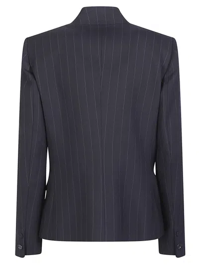 Pinko Tailored Pinstripe Blazer With Structured Shoulders In Black
