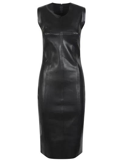 Norma Kamali Grace Panelled Dress In Black