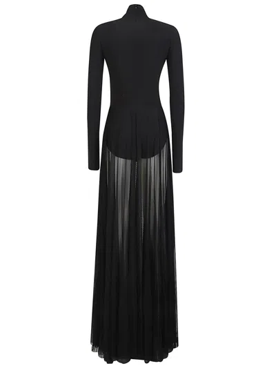 Norma Kamali Long Sleeve Turtle Neck Flared In Black