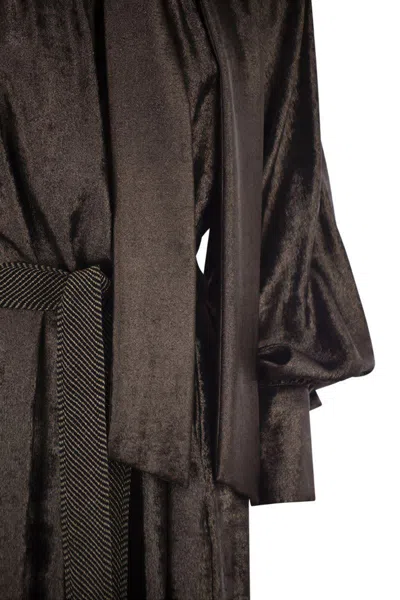 Weekend Max Mara Bunny1234 - Laminated Chiffon Dress In Brown