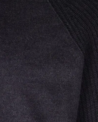 Eleventy Wool Jacket With High Collar And Ribbed Details In Black