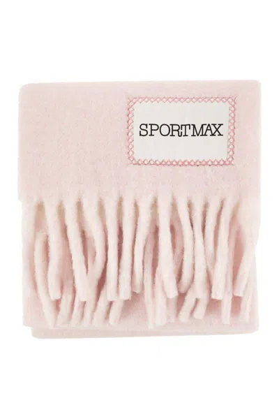 Sportmax Tenue Two Colour Scarf With Fringes In Multi