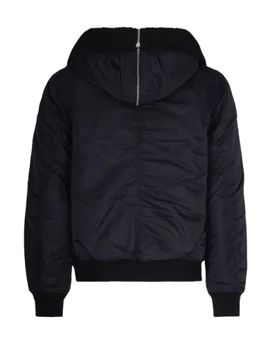 Carhartt Water-repellent Nylon Bomber Jacket With Adjustable Hood In Black