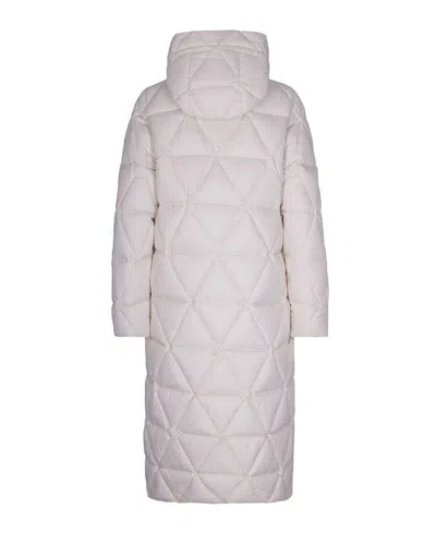 K-way Quilted Thermo Microfiber Coat With Adjustable Hood In White