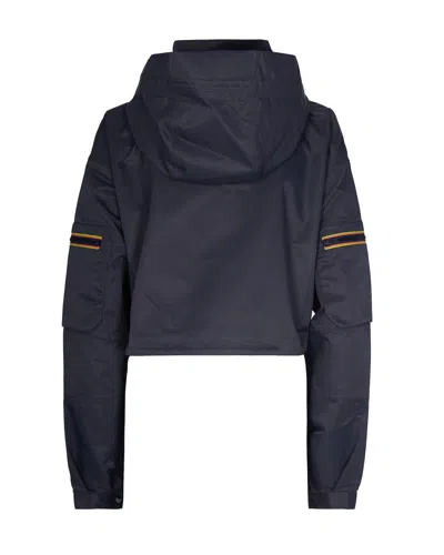 K-way Long-sleeved Hooded Casual Jacket In Blue