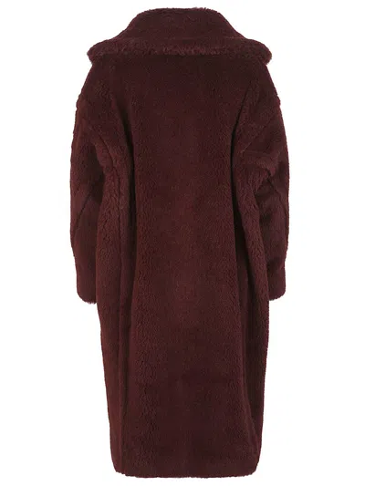 Max Mara Bordeaux Teddy Bear Icon Coat In Alpaca And Wool In Burgundy
