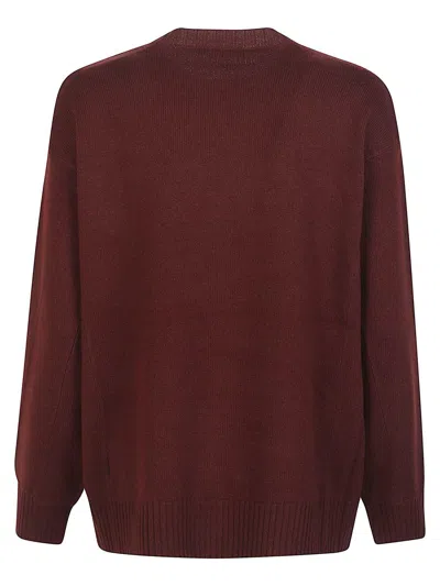 Max Mara Burgundy Wool Blend Fido Sweater In Burgundy