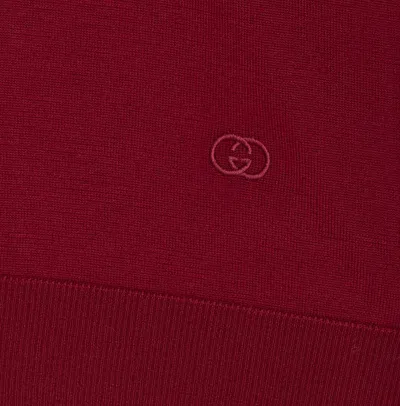 Gucci Women Ultrafine Wool Polo Shirt In Red