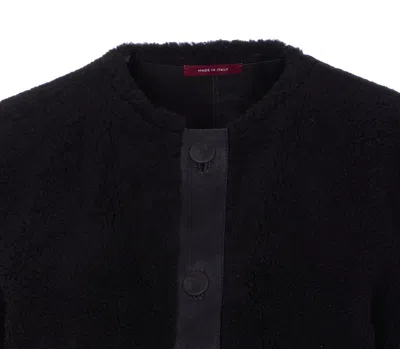 Gucci Shearling Jacket With Horsebit Details In Black