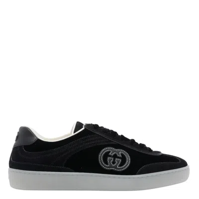 Gucci G75 Low Top Sneakers With Rubber Sole In Black