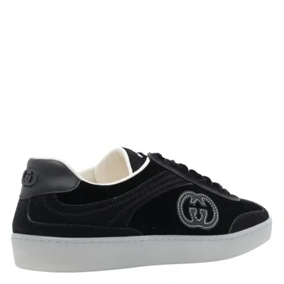 Gucci G75 Low Top Sneakers With Rubber Sole In Black