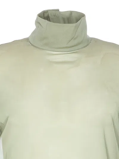 Gucci High Neck Long Sleeve Sheer Shirt In White