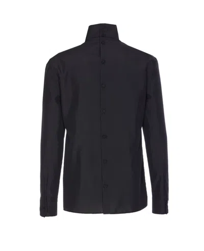 Gucci Technical Panama Shirt Shirt And Blouse Black In Black