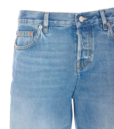 Gucci Women Straight Fit Denim Jeans In Blue