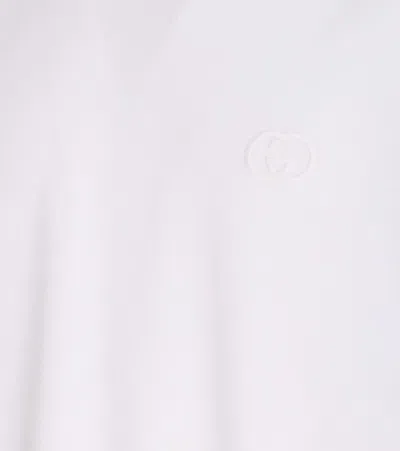Gucci T-shirt Aus Baumwolljersey Mit Stickerei In White