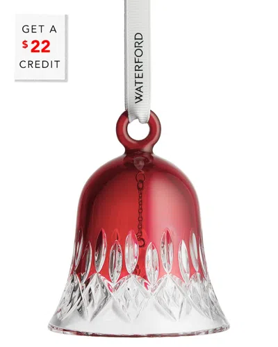 Waterford Crystal Lismore Bell Ornament In Red