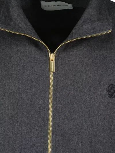 Drôle De Monsieur Track Jacket Flap Pockets In Black