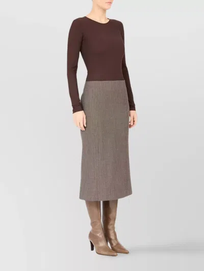 Mm6 Maison Margiela Midi Skirt In Brown