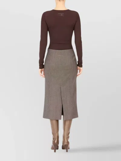 Mm6 Maison Margiela Midi Skirt In Brown