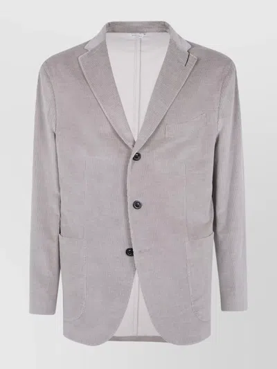 Boglioli Tailored Jacket With Notch Lapel And Pockets In Gray