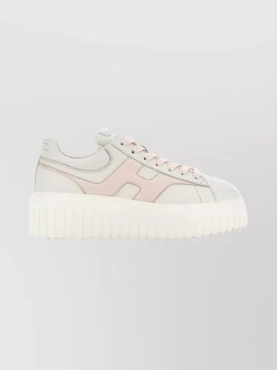 Hogan Stylish Sneakers With Platform Sole And Round Toe In Neutral