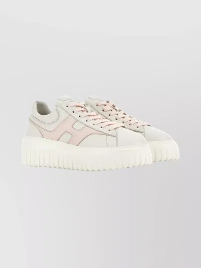 Hogan Stylish Sneakers With Platform Sole And Round Toe In Neutral