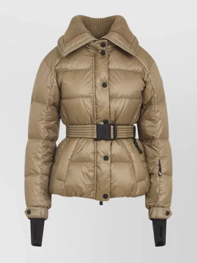 Moncler Polyamide Padded Jacket Adjustable Belt In Brown