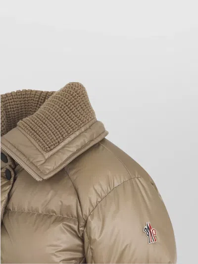 Moncler Polyamide Padded Jacket Adjustable Belt In Brown