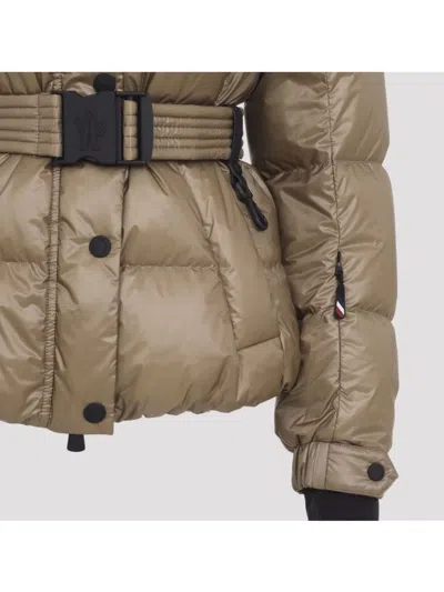 Moncler Polyamide Padded Jacket Adjustable Belt In Brown