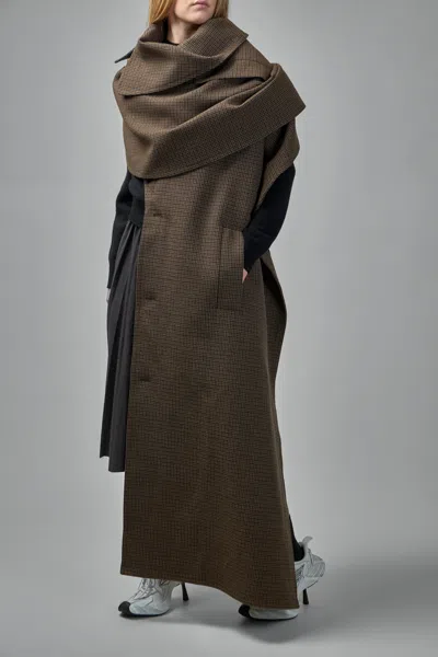 Balenciaga Coat Stola In Brown