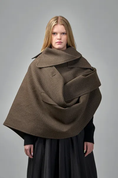 Balenciaga Coat Stola In Brown