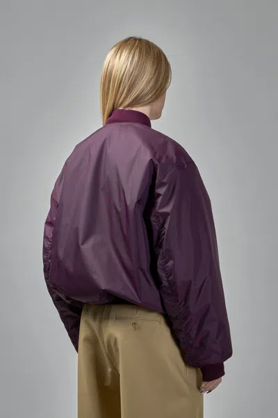 Balenciaga Large Fit Bomber Jacket In Purple