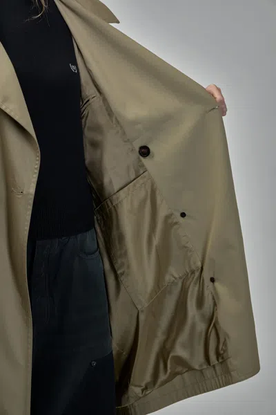 Balenciaga Draped Neck Midi Trench In Green