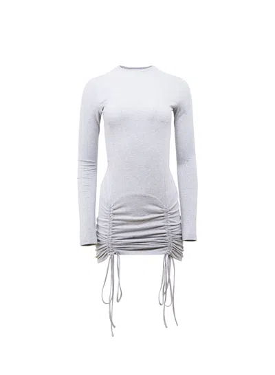 Fleur Du Mal Riley Long-sleeve Drawstring Dress In White