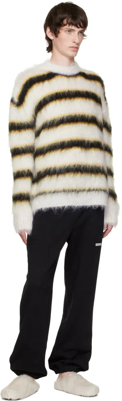 Marni White Long Hair Calfskin Fussbett Sabot In White