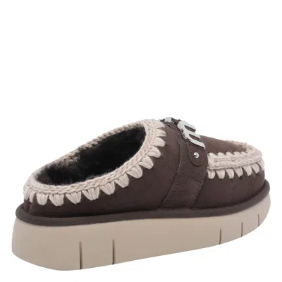 Mou Bounce Clog Slipper-mule In Brown Suede In Brown