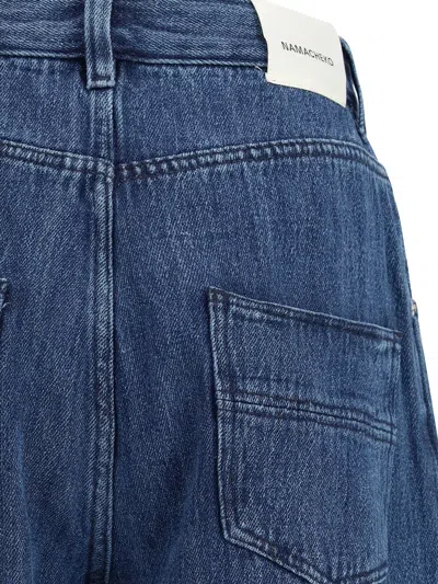 Namacheko Slim Fit Denim Trousers With Pockets And Loops In Blue