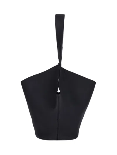 Khaite Lotus Small Tote Bag In Black