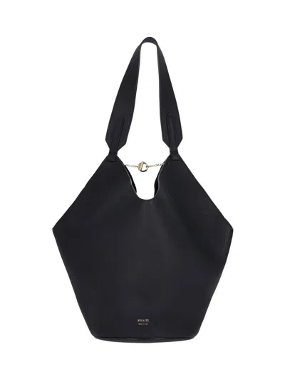 Khaite Lotus Small Tote Bag In Black