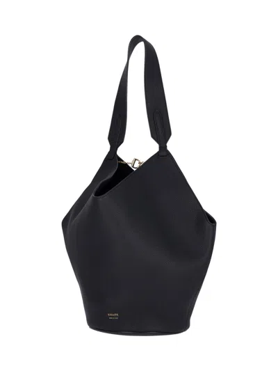 Khaite Lotus Small Tote Bag In Black