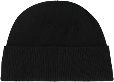 Hugo Boss Black Wool Blend Elios Beanie Hat In Black