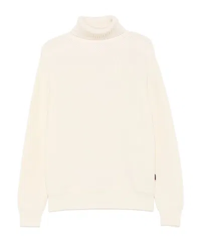Sebago Ribbed Knit White Wool Sweater In White