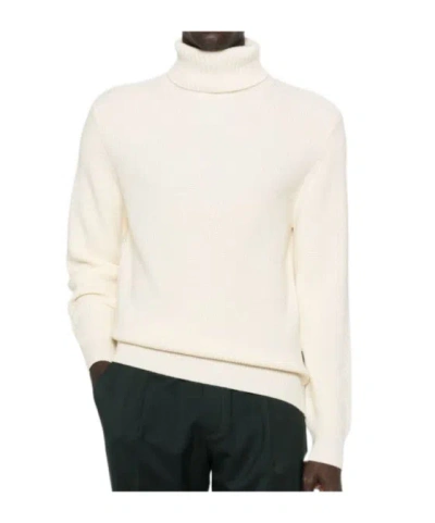 Sebago Ribbed Knit White Wool Sweater In White