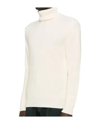 Sebago Ribbed Knit White Wool Sweater In White