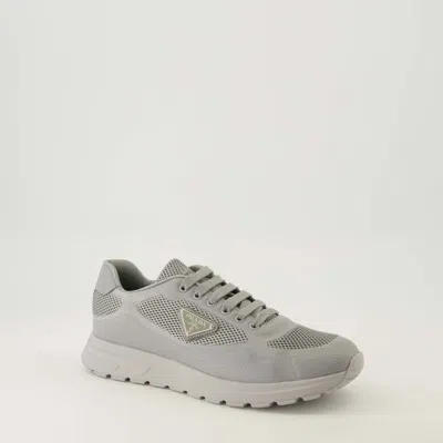 Prada Prax 2.0 Sneakers Made Of Fabric And Mesh In Gray