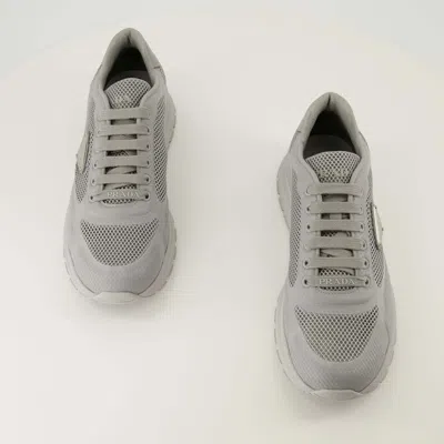 Prada Prax 2.0 Sneakers Made Of Fabric And Mesh In Gray